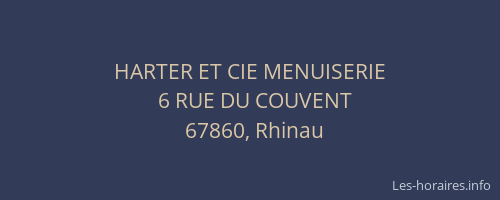 HARTER ET CIE MENUISERIE