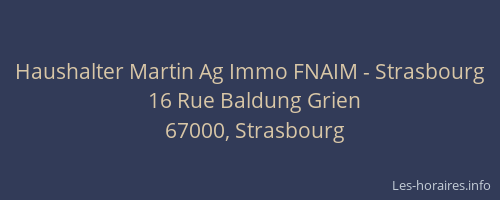 Haushalter Martin Ag Immo FNAIM - Strasbourg