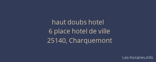 haut doubs hotel
