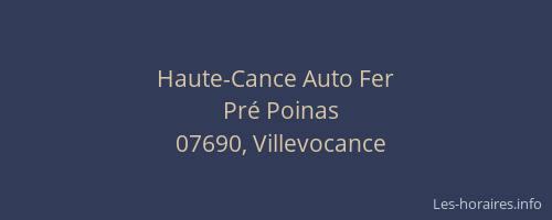 Haute-Cance Auto Fer