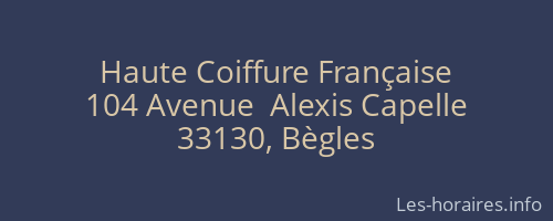 Haute Coiffure Française