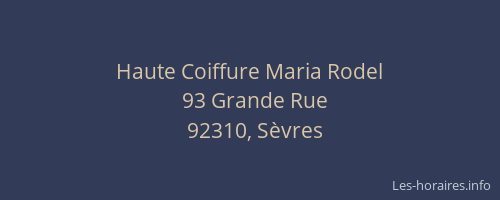 Haute Coiffure Maria Rodel