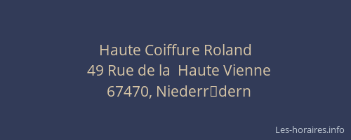 Haute Coiffure Roland