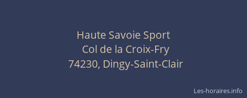 Haute Savoie Sport