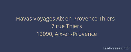 Havas Voyages Aix en Provence Thiers