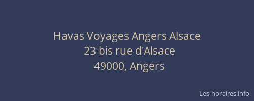 Havas Voyages Angers Alsace