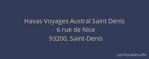 Havas Voyages Austral Saint Denis
