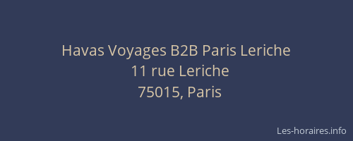 Havas Voyages B2B Paris Leriche