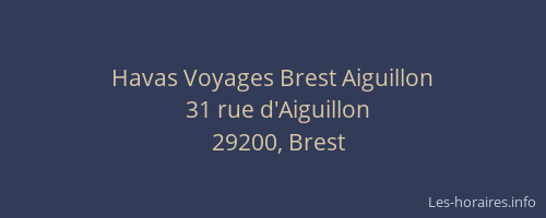 Havas Voyages Brest Aiguillon