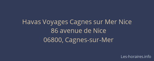 Havas Voyages Cagnes sur Mer Nice