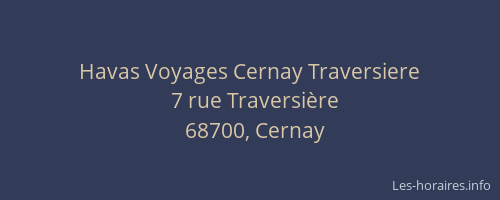 Havas Voyages Cernay Traversiere