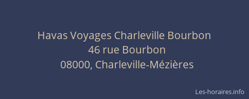Havas Voyages Charleville Bourbon