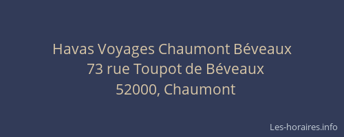 Havas Voyages Chaumont Béveaux