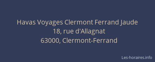 Havas Voyages Clermont Ferrand Jaude