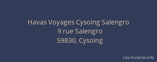 Havas Voyages Cysoing Salengro