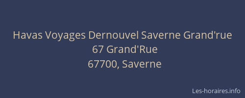 Havas Voyages Dernouvel Saverne Grand'rue