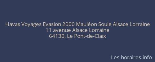 Havas Voyages Evasion 2000 Maul&eacute;on Soule Alsace Lorraine