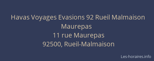 Havas Voyages Evasions 92 Rueil Malmaison Maurepas