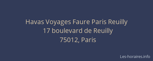 Havas Voyages Faure Paris Reuilly