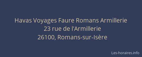Havas Voyages Faure Romans Armillerie
