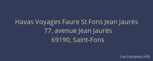 Havas Voyages Faure St Fons Jean Jaurès