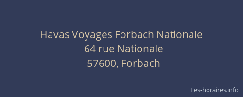 Havas Voyages Forbach Nationale