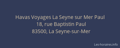 Havas Voyages La Seyne sur Mer Paul