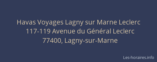 Havas Voyages Lagny sur Marne Leclerc
