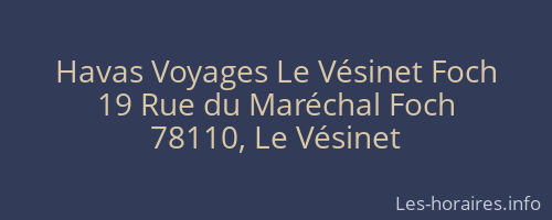 Havas Voyages Le Vésinet Foch