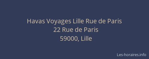 Havas Voyages Lille Rue de Paris