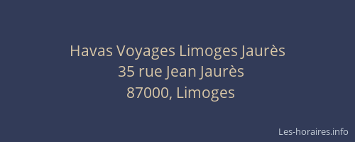 Havas Voyages Limoges Jaurès