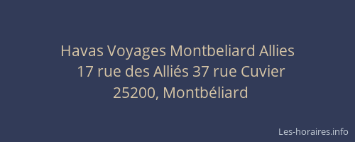 Havas Voyages Montbeliard Allies