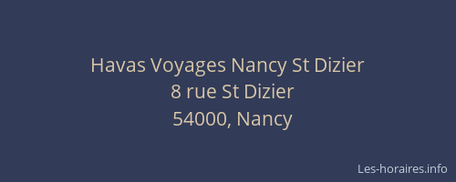 Havas Voyages Nancy St Dizier