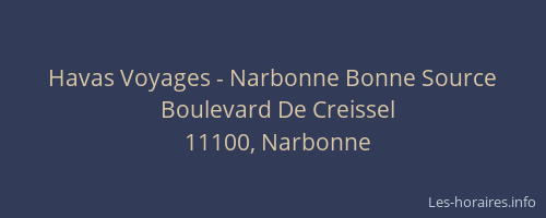 Havas Voyages - Narbonne Bonne Source