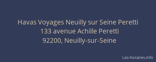 Havas Voyages Neuilly sur Seine Peretti