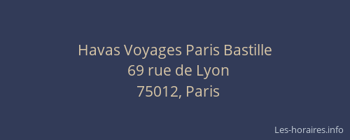 Havas Voyages Paris Bastille