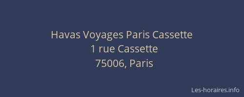 Havas Voyages Paris Cassette