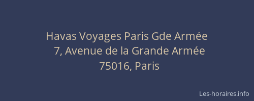 Havas Voyages Paris Gde Armée
