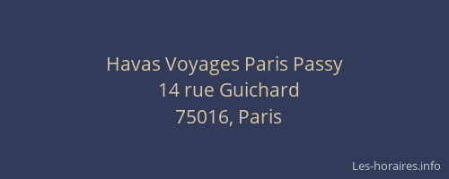Havas Voyages Paris Passy