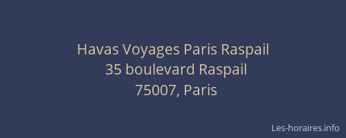 Havas Voyages Paris Raspail