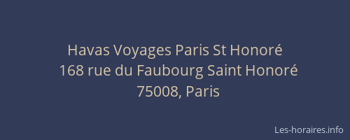 Havas Voyages Paris St Honoré