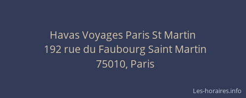 Havas Voyages Paris St Martin