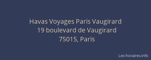 Havas Voyages Paris Vaugirard