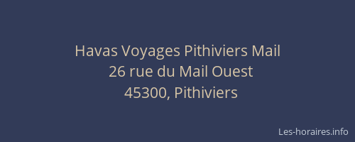 Havas Voyages Pithiviers Mail