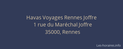 Havas Voyages Rennes Joffre