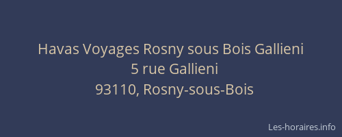 Havas Voyages Rosny sous Bois Gallieni