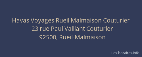 Havas Voyages Rueil Malmaison Couturier
