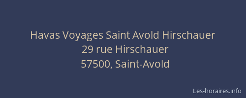 Havas Voyages Saint Avold Hirschauer