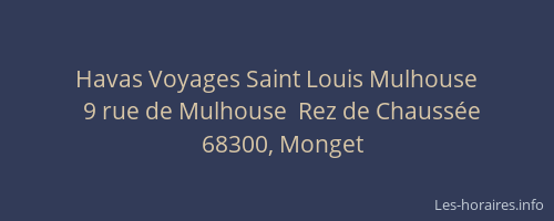 Havas Voyages Saint Louis Mulhouse