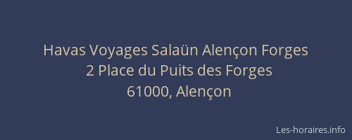 Havas Voyages Salaün Alençon Forges